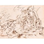 Attributed to Giovanni Domenico Tiepolo (1727-1804) Italian. “The Flight into Egypt” after