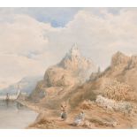 Frederick George Reynolds (1828-1921) British. “Braubach on the Rhine”, Watercolour, Signed with