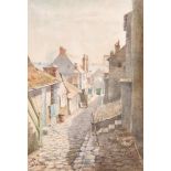 Late 19th Century English School. 'Baileys Lane, St Ives', Watercolour, Signed with Monogram,