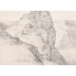 Edward Bouverie-Hoyton (1900-1988) British. “Valley of the Rocks, Lynton”, Pencil, Inscribed on