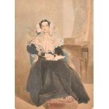 Circle of William Carpenter (1818-1899) British. A Lady Seated in an Interior, Watercolour,