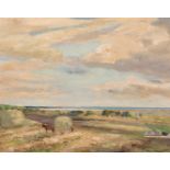 20th Century English School. A Harvesting Scene, Oil on Board, bears a Signature, 15.75" x 20" (40 x