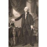 After Gilbert Stuart (1755-1828) American. “George Washington”, Engraving, with ‘UAS’ Stamp, and