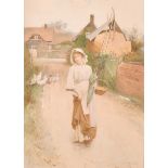 Carlton Alfred Smith (1853-1946) British. ‘Expecting Showers’, Watercolour, Signed and Dated 1906,