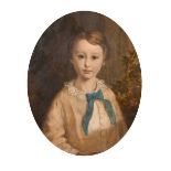 19th Century English School. Portrait of a Young Boy, Oil on Canvas, Painted Oval, In a fine gilt