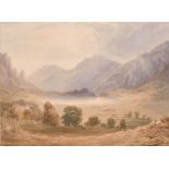 Anthony Vandyke Copley-Fielding (1787-1855) British. "Mountainous Landscape with Lake", Watercolour,