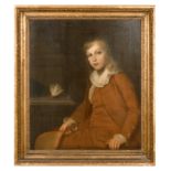 Manner of Thomas Beach (1738-1806) British. “Robert Monypenny (1771-1834)", holding a racquet with a