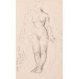 Malcolm Milne 1887-1954) British. ‘Nude Study’, Pencil, Inscribed, 15.5” x 9” (39.4 x 22.8cm).