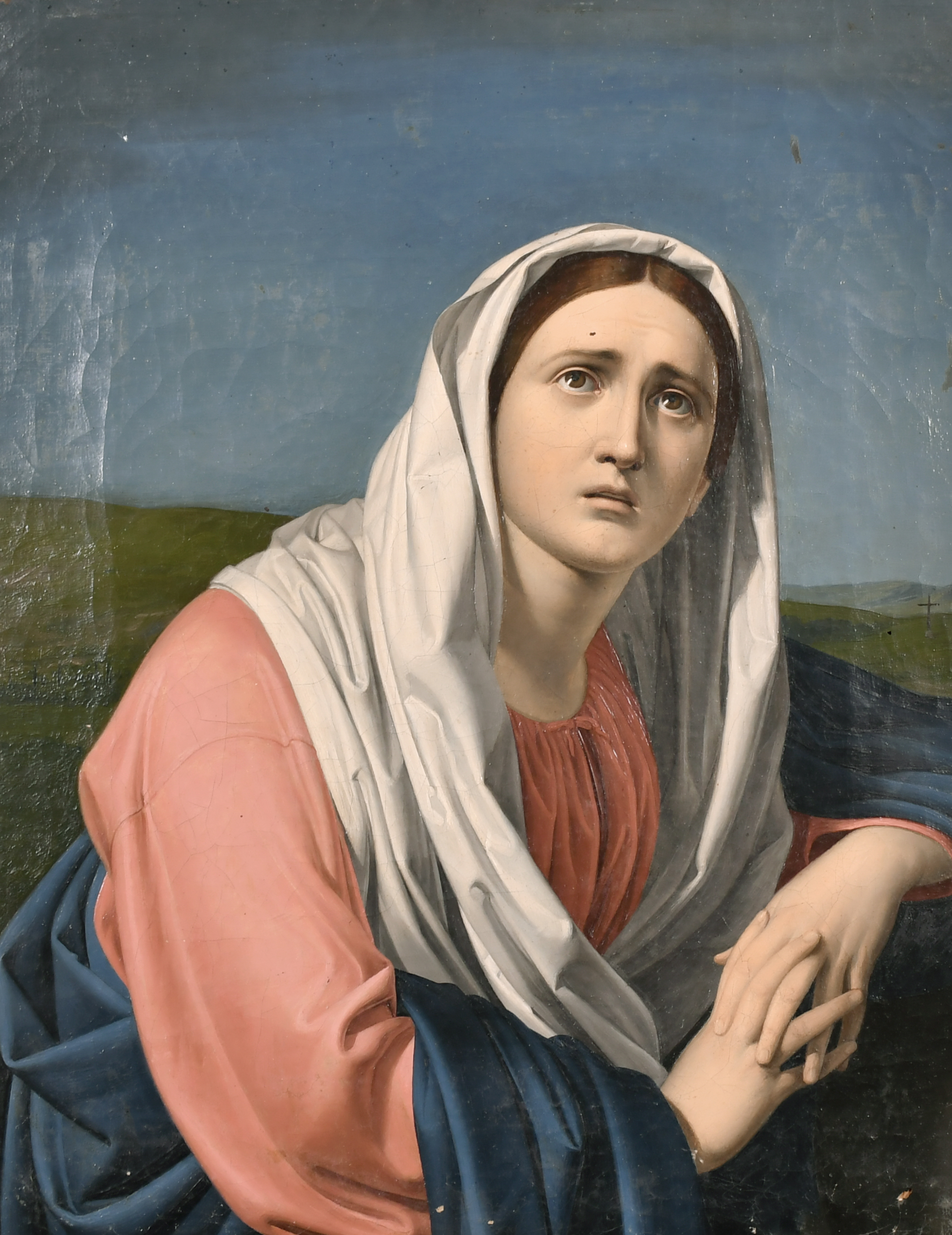 19th Century Italian School. Study of a Madonna, Oil on Canvas, 14.5" x 12" (36.8 x 30.5cm)