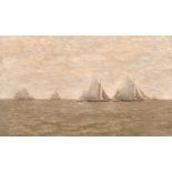 Late 19th Century English School. A Seascape with Sailing Boats, Oil on Board, 11.75" x 19" (29.8