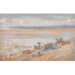 Eric Meade-King (1911-1987) British. “Wild Fowl on the Severn Estuary”, Watercolour, Signed, and