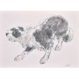 Kyffin Williams (1918-2006) British. “Mott The Sheepdog”, a Card, Signed and Inscribed, 5.75” x 8.2”