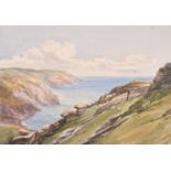 19th Century English School. “Valley of Rocks, Lynton”, Watercolour, Signed with Initials 'E H', and