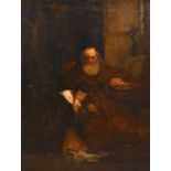 Charles Landseer (1799-1879) British. A Monk with a Penitent Lady, Oil on Canvas, 26.5” x 20” (67.
