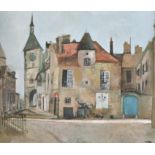 Peter Luther (1926-?) British. "Avallon, France", Oil on Board, Signed, and Inscribed on a label