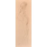 Alan Sutherland (1931-2019) British. A Standing Female Nude, Pencil and Chalk, Signed in Pencil