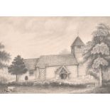 A. White (19th Century) British. “North View of Greywell Church, Hants 1836”, Pencil, Signed and