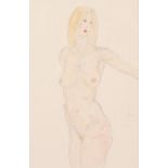 Kanwaldeep Singh Kang ‘Nicks’ (1964-2007) Indian. A Standing Female Nude, Watercolour and Pencil,