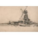 Andrew Fairbairn Affleck (1874/75-1935/36) British. “Zarndam Zaw Mill”, Etching, Signed in Pencil,