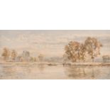 Samuel Phillips Jackson (1830-1904) British. Figures in a Punt on a River, Watercolour, Signed, 8" x