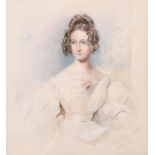 C M A Bayliff (19th Century) British. Portrait of a Lady after George Richmond, Watercolour,