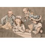 After Thomas Rowlandson (1756-1827) British. Theatre Goers Seated in a Box, Print, Unframed 4.25"
