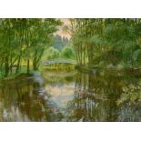 Vassilii Dmitrievitch Iezdakov (1929- ) Russian. "Forgotten Pond", Oil on Unstretched Canvas, Signed