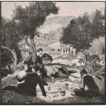 Allan McNab (1901-1982) British. "An Artist's Picnic", Woodcut, Signed in Pencil, Unframed 9" x