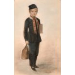 Alexander Blackley (19th Century) British. A Young Schoolboy, Pastel, Signed and Dated 1848 in