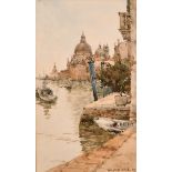 Wilfred Williams Ball (1853-1917) British. A Venetian Scene with Santa Maria della Salute,