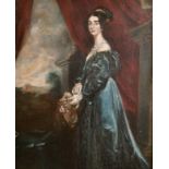 19th Century English School. Three Quarter Length Portrait of a Lady, Oil on Board, 8.25" x 7" (21 x