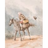 Sir Robert Frankland (1784-1849) British. "Going to Market", Watercolour, Signed with Initials,
