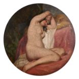 Richard Willes Maddox (1813-1853) British. Study of a Reclining Nude, Oil on Board, Inscribed verso,