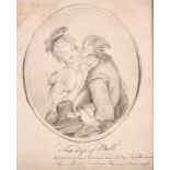 18th Century English School. "The Wife of Bath", Ink and Watercolour, Inscribed, Drawn Oval,
