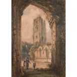 H. W. Banfelde (19th Century) British. 'Fountains Abbey', Watercolour, Indistinctly Signed, 29" x