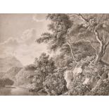 Circle of Johann Heinrich Wilhelm Tischbein (1751-1829) German. A River Landscape, Watercolour and