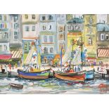 Pito (1924-2000) French. 'Cassis Harbour', Gouache and Watercolour, Signed and Dated 1981, 13.75"