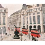 Paul Lucien Dessau (1909-1999) British. 'Piccadilly Circus', Oil on Canvas, Signed, Unframed 21.