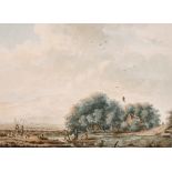 Attributed to Theodorus 'Dirk' Verrijk (1734-1786) Dutch. 'A Ferryman Crossing a Stream with a