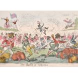George Cruickshank (1792-1878) British. "The Battle of Vittoria", Hand Coloured Engraving, Published