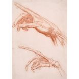 19th Century French School. Anatomical Studies of Hands, Sanguine, 11" x 7.25" (27.8 x 18.3cm) and
