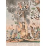 James Gillray (1757-1815) British. "Siege de la Colonne de Pompee", Etching, later Impression Hand