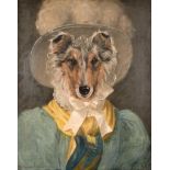 Thierry Poncelet (1946- ) Belgian. Portrait of a Collie Lady, Oil on Canvas, Signed and Dated