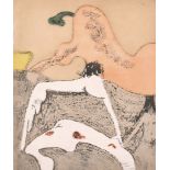 Dorothea Tanning (1910-2012) American. "En Chair et en Or (Flesh and Gold)", Etching, Aquatint in