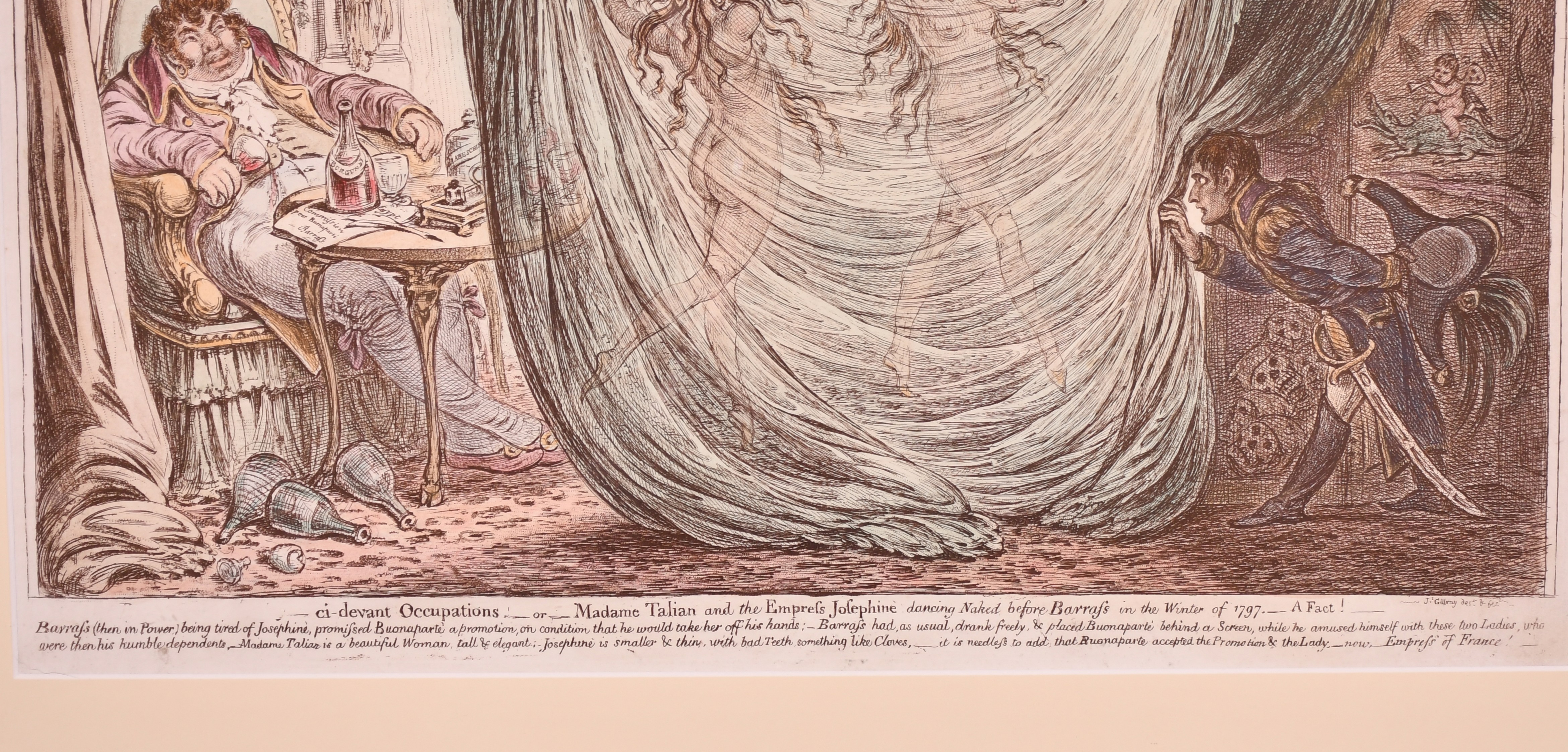 James Gillray (1757-1815) British. "Ci - Devant Occupations - or - Madame Talin and the Empress - Image 6 of 8