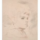 Evelyn Mary Dunbar (1906-1960) British. 'Edward Hankey' Portrait of a Young Boy, Pencil and Chalk,