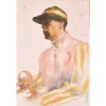 Alan Brassington (1959- ) British. "Jockey in Silks", Pastel, Signed in Pencil, 28" x 19.25" (71 x