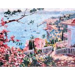 Hazel Soan (20th - 21st Century) British. "Le Midi, Villefranche Sur Mer, S. France", Oil on Canvas,