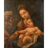 Circle of Sebastiano Conca (1680-1764) Italian. The Holy Family, Oil on Canvas, 30.5" x 24.5" (77.