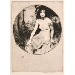 William Lee Hankey (1869-1952) British. A Semi Naked Lady, Etching, Signed and Inscribed 'plate 46',